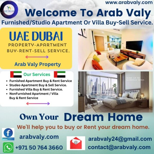 Furnished/Studio Apartment or Villa Buy-Sell Service.